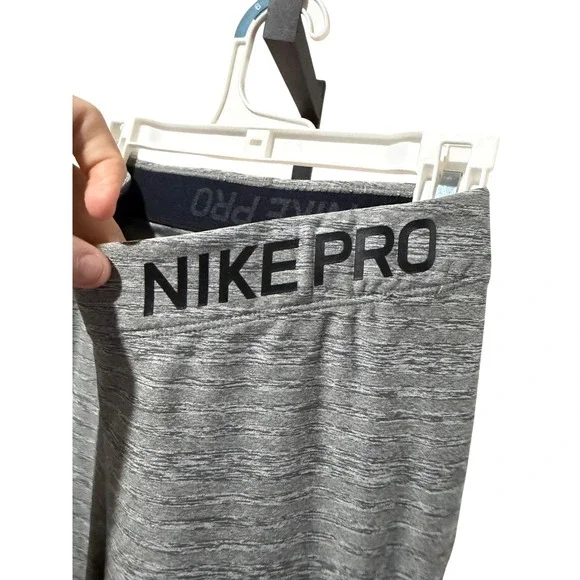 Nike Pro Dri-FIT Womens Heather Grey Mesh Panel Compression Leggings Small - Picture 4 of 6